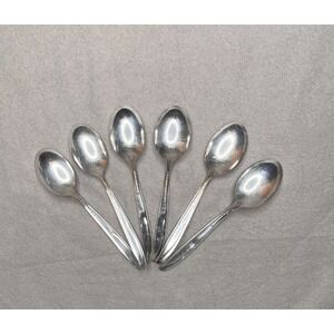 SUPREME Silver Plate Flatware Concept Pattern 6-1/4" SET of 6 Vintage Spoons